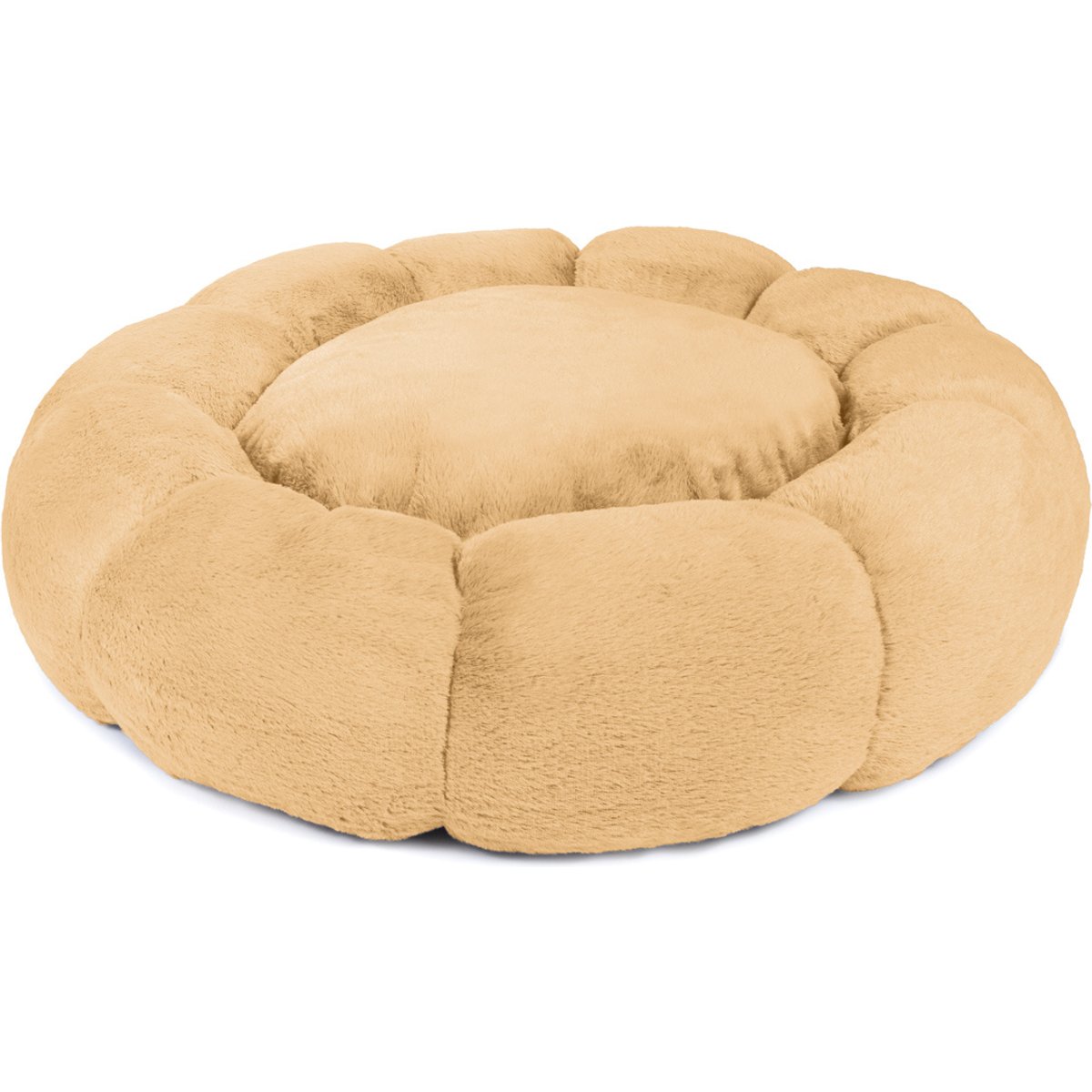 Sherry Kline Pet Collection Daisy Round Dog Bed, Gold, 45 x 45 x 5-in