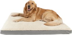 Sherry Kline Pet Collection Sherpa Reverse To Velvet Dog Crate Mat, Natural/Grey, Large