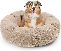 Sherry Kline Pet Collection Boucle Round Donut Bolster Dog Bed, 21-in, Taupe slide 1 of 5