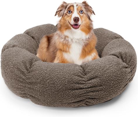 Show full view: Sherry Kline Pet Collection Boucle Round Donut Dog Bed, Brown, 27 x 27 x 4-in slide 4 of 5