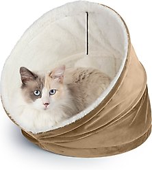 Sherry Kline Pet Collection House/Hut Cat Bed, 16-in, Taupe