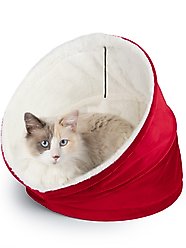 Sherry Kline Pet Collection House/Hut Cat Bed, 16-in, Red
