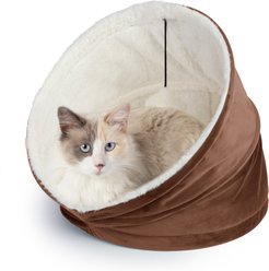 Sherry Kline Pet Collection House/Hut Cat Bed, 16-in, Merket Brown