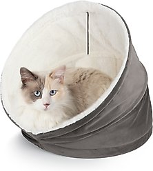 Sherry Kline Pet Collection House/Hut Cat Bed, 16-in, Grey