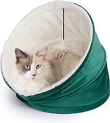 Sherry Kline Pet Collection House/Hut Cat Bed, 16-in, Green