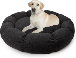 Sherry Kline Pet Collection Boucle Round Donut Dog Bed, Black, 45 x 45 x 5-in