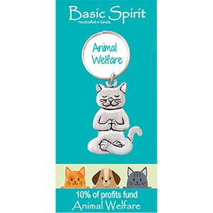 Basic Spirit Yoga Cat Global Giving Keychain