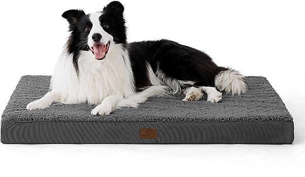 Show full view: Bedsure Orthopedic Waterproof Dog Mat & Bed with Sherpa & Oxford Fabric Removable Cover, Dark Grey, Large slide 1 of 9