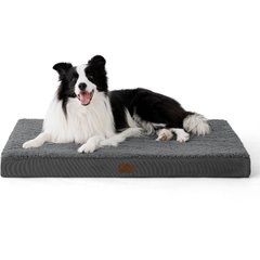 Bedsure Orthopedic Waterproof Dog & Cat Bed, Dark Grey, Large