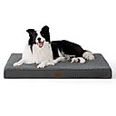 Bedsure Orthopedic Waterproof Dog & Cat Bed with Sherpa & Oxford Fabric Removable Cover, Dark Grey, Large