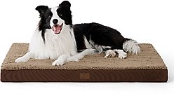 Bedsure Orthopedic Waterproof Dog Mat & Bed with Sherpa & Oxford Fabric Removable Cover, Brown, Large