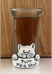 Basic Spirit Purr Me Another Drink Shot Glass