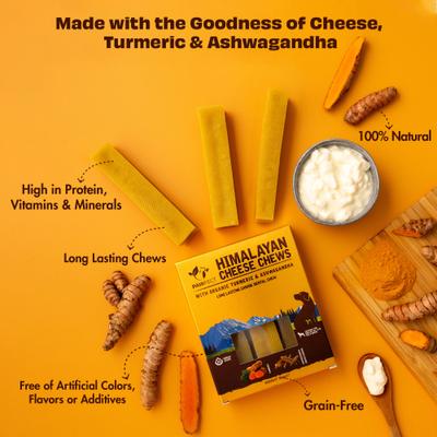 Show full view: Pawfect Himalayan Cheese Medium with Turmeric & Ashwagandha Dog Chews, 3 count slide 4 of 9