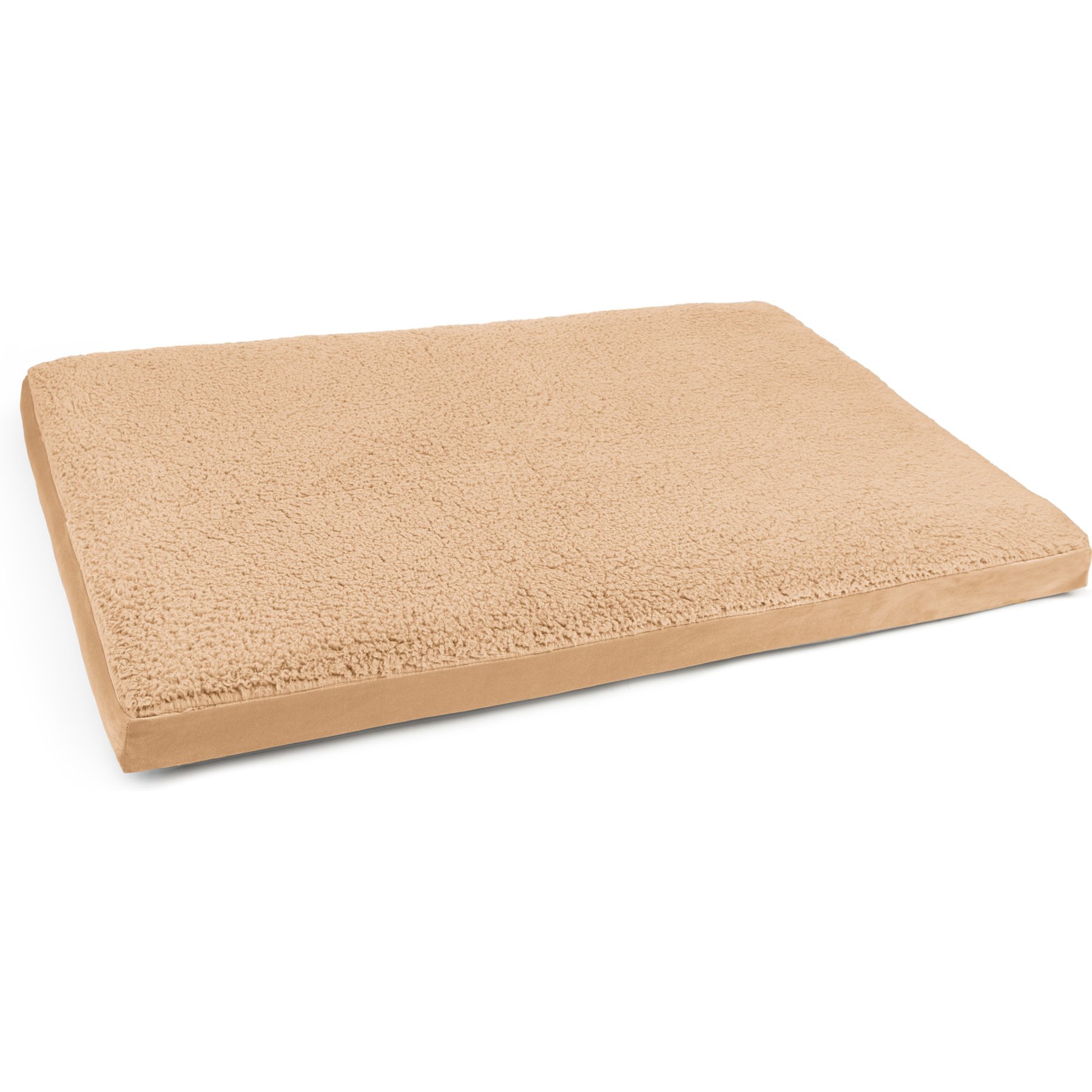 Sherry Kline Pet Collection Sherpa Reverse To Velvet Dog Crate Mat, Caramel Gold, Medium