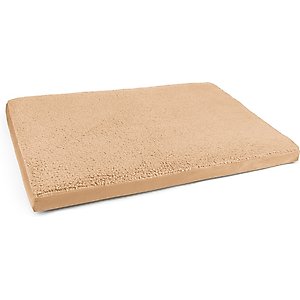 Sherry Kline Pet Collection Sherpa Reverse To Velvet Dog Crate Mat, Caramel Gold, Large