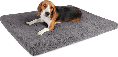 Show full view: Sherry Kline Pet Collection Sherpa Reversible Dog Crate Mat, Dark Grey, Large slide 4 of 5