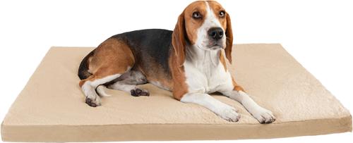 Show full view: Sherry Kline Pet Collection Faux Fur Reverse To Velvet Dog Crate Mat, Taupe, 28 x 42 x 3-in slide 2 of 4