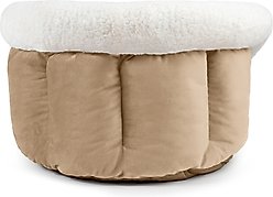 Sherry Kline Pet Collection Cuddler Cup Bolster Dog Bed, Taupe, Medium slide 2 of 4