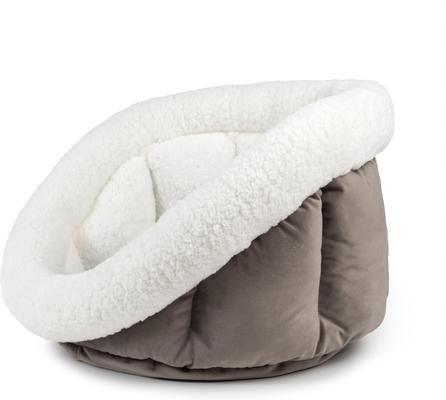 Show full view: Sherry Kline Pet Collection Cuddler Cup Bolster Dog Bed, Grey, Medium slide 4 of 6