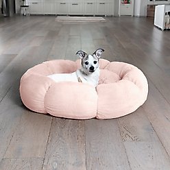 Sherry Kline Pet Collection Daisy Round Bolster Dog Bed, Powder Pink, 27-in slide 2 of 4
