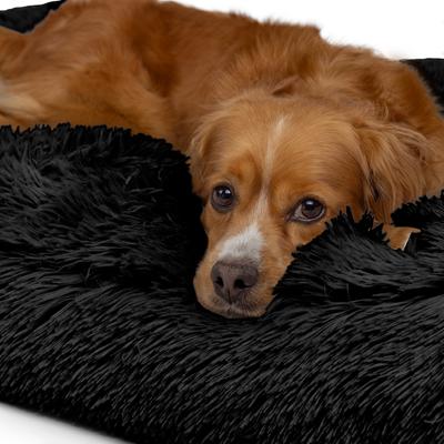 Show full view: Sherry Kline Pet Collection Shaggy Fur Rectangle Pillow Dog Bed, 26-in, Black slide 4 of 5