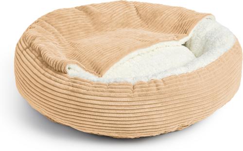 Show full view: Sherry Kline Pet Collection Corduroy Hoodie Bolster Dog Bed, 21-in, Gold slide 3 of 3