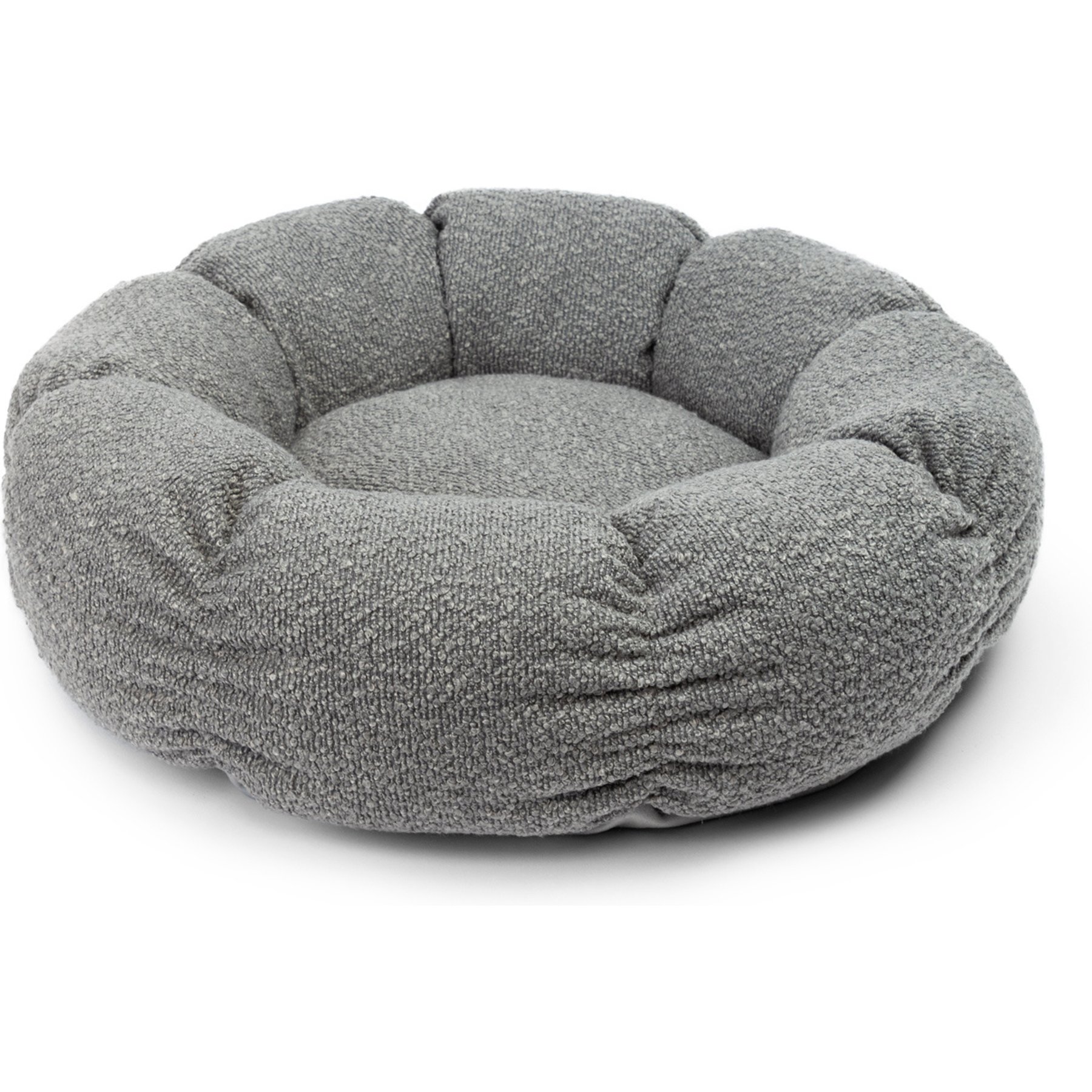 Sherry Kline Pet Collection Boucle Round Donut Dog Bed, Grey, 27 x 27 x 4-in