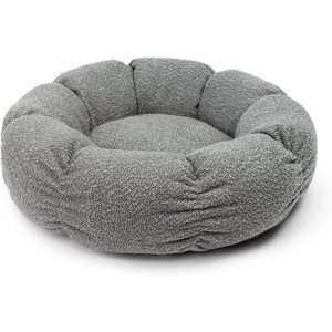 Sherry Kline Pet Collection Boucle Round Donut Dog Bed, Grey, 36 x 36 x 5-in