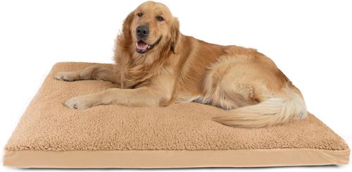 Show full view: Sherry Kline Pet Collection Sherpa Reverse To Velvet Dog Crate Mat, Caramel Gold, Medium slide 4 of 4