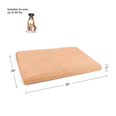 Show full view: Sherry Kline Pet Collection Sherpa Reverse To Velvet Dog Crate Mat, Caramel Gold, Large slide 4 of 4