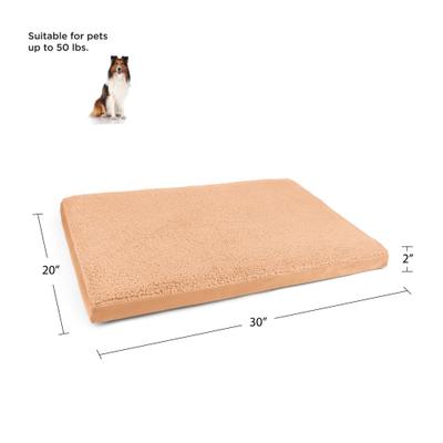 Show full view: Sherry Kline Pet Collection Sherpa Reverse To Velvet Dog Crate Mat, Caramel Gold, Medium slide 3 of 4