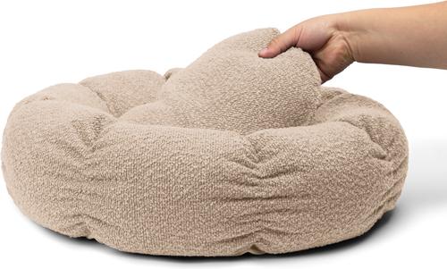 Show full view: Sherry Kline Pet Collection Boucle Round Donut Bolster Dog Bed, 21-in, Taupe slide 4 of 5