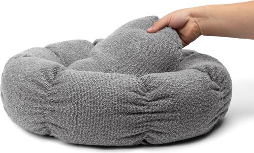 Show full view: Sherry Kline Pet Collection Boucle Round Donut Bolster Dog Bed, 21-in, Grey slide 3 of 5
