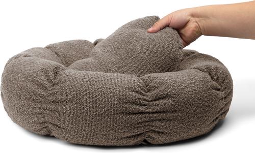 Show full view: Sherry Kline Pet Collection Boucle Round Donut Dog Bed, Brown, 27 x 27 x 4-in slide 3 of 5