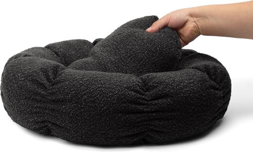 Show full view: Sherry Kline Pet Collection Boucle Round Donut Bolster Dog Bed, 21-in, Black slide 2 of 4