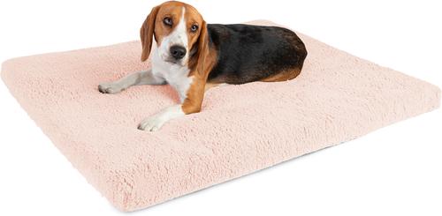 Show full view: Sherry Kline Pet Collection Sherpa Reversible Dog Crate Mat, Powder Pink, Medium slide 3 of 4