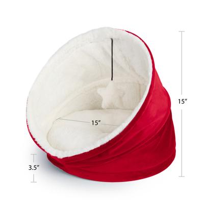 Show full view: Sherry Kline Pet Collection House/Hut Cat Bed, 16-in, Red slide 3 of 6
