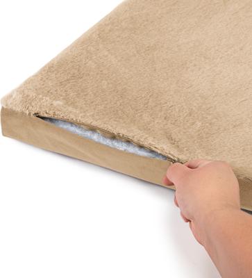 Show full view: Sherry Kline Pet Collection Faux Fur Reverse To Velvet Dog Crate Mat, Taupe, 28 x 42 x 3-in slide 3 of 4