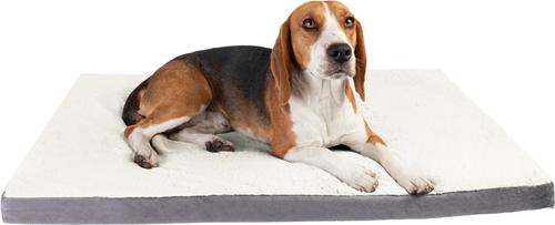 Show full view: Sherry Kline Pet Collection Faux Fur Reverse To Velvet Dog Crate Mat, Natural/Grey, 28 x 42 x 3-in slide 2 of 4