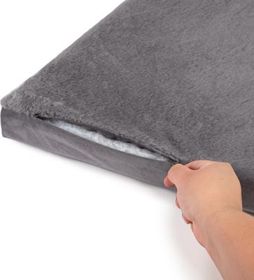 Show full view: Sherry Kline Pet Collection Faux Fur Reverse To Velvet Dog Crate Mat, Dark Grey, 28 x 42 x 3-in slide 5 of 5