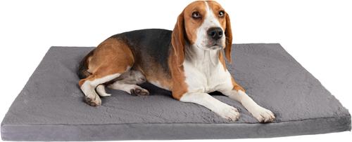 Show full view: Sherry Kline Pet Collection Faux Fur Reverse To Velvet Dog Crate Mat, Dark Grey, 28 x 42 x 3-in slide 3 of 5