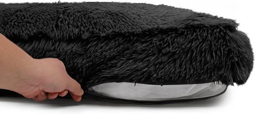 Show full view: Sherry Kline Pet Collection Shaggy Fur Rectangle Pillow Dog Bed, 26-in, Black slide 2 of 5