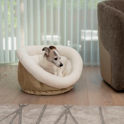 Show full view: Sherry Kline Pet Collection Cuddler Cup Bolster Dog Bed, Taupe, Medium slide 3 of 4