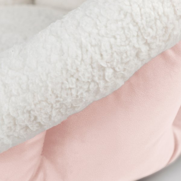 Show full view: Sherry Kline Pet Collection Cuddler Cup Bolster Dog Bed, Powder Pink, Medium slide 3 of 5
