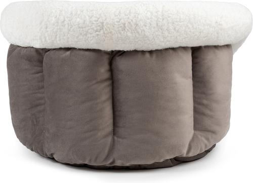Show full view: Sherry Kline Pet Collection Cuddler Cup Bolster Dog Bed, Grey, Medium slide 5 of 6
