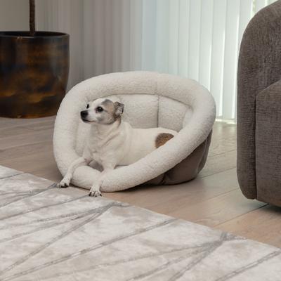 Show full view: Sherry Kline Pet Collection Cuddler Cup Bolster Dog Bed, Grey, Medium slide 3 of 6