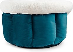 Sherry Kline Pet Collection Cuddler Cup Bolster Dog Bed, Blue, Medium slide 2 of 5