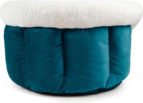 Show full view: Sherry Kline Pet Collection Cuddler Cup Bolster Dog Bed, Blue, Small slide 3 of 5