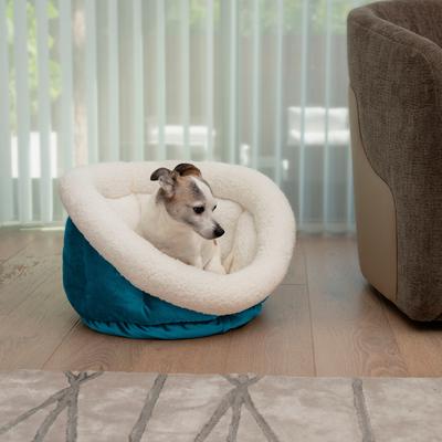 Show full view: Sherry Kline Pet Collection Cuddler Cup Bolster Dog Bed, Blue, Small slide 2 of 5