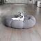 Show in main carousel: Sherry Kline Pet Collection Daisy Round Bolster Dog Bed, Grey, 27-in slide 4 of 4